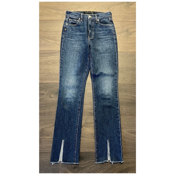 VERONICA BEARD Keane Split Hem Straight Leg High Rise Jeans Denim Size 25 *NEW* - Picture 5 of 6